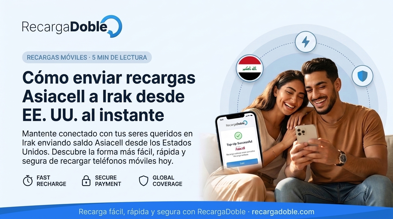 Imagen describiendo Cómo enviar recargas Asiacell a Irak desde EE. UU. al instante